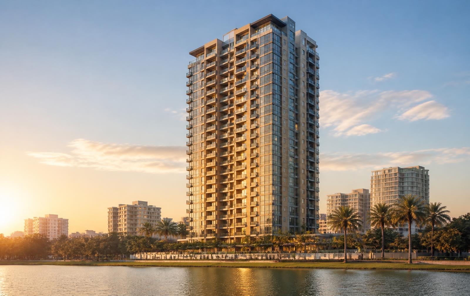 Winstone residential tower against the Dhaka skyline